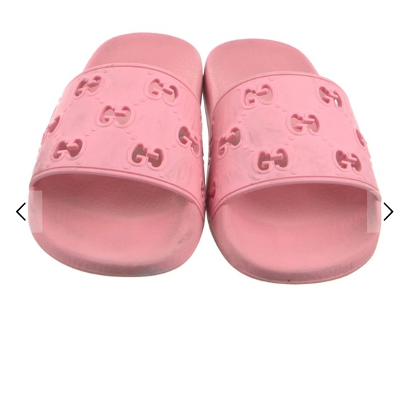 Gucci Pink Embossed Slide Sandals - Picture 6 of 8